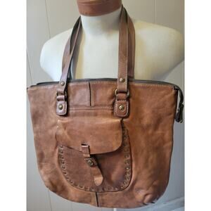 Patricia Nash Distressed Leather studded, large hobo bag